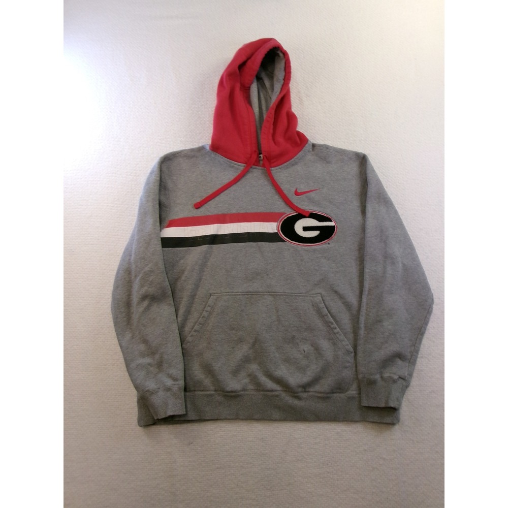 Nike Georgia Bulldogs Hoodie Mens Medium Grey Pullover Sweatshirt
